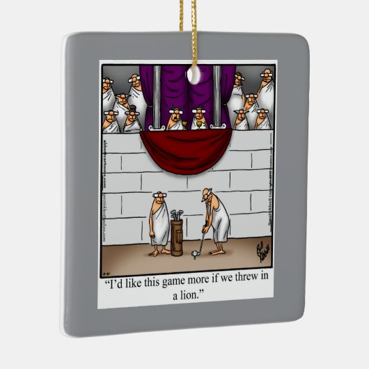 ゴルフ笑わされるユーモアのクリスマス セラミックオーナメント (右)