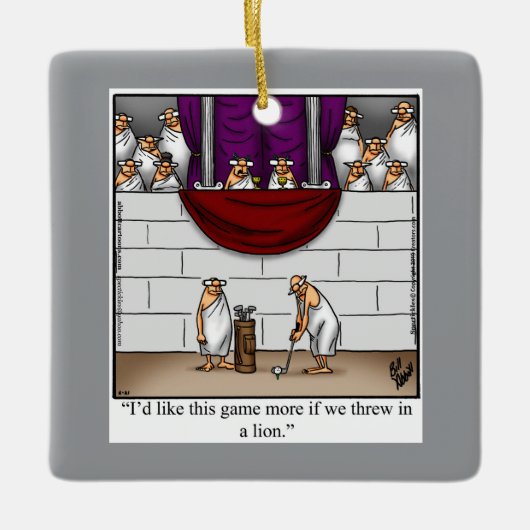 ゴルフ笑わされるユーモアのクリスマス セラミックオーナメント (正面)