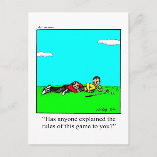 ゴルフ笑わされるユーモアはがき ポストカード (正面)