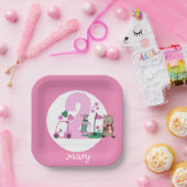 ゴルフ第2期バースデーインピンクテーマ ペーパープレート (パーティー)