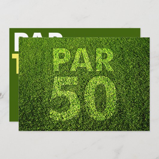 ゴルフ第50回誕生日パーティー 招待状 (正面/裏面)