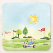 ゴルフ紙コースター スクエアペーパーコースター (正面)