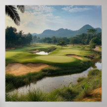 ゴルフ素晴らしコース景観プリント