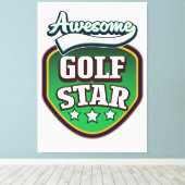 ゴルフ素晴らしスター キャンバスプリント (インサイチュ (ウッドフロア))