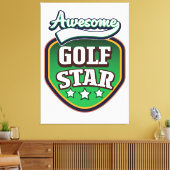 ゴルフ素晴らしスター キャンバスプリント (インサイチュ (リビング))