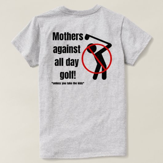ゴルフ終日母親 Tシャツ (デザイン裏面)