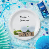 ゴルフ結婚の新郎ゴルフボールT型愛好会 ペーパープレート (パーティー)