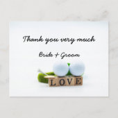 ゴルフ結婚の新郎新婦ゴルフボールティー愛 ポストカード (正面)