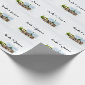 ゴルフ結婚の新郎新婦ゴルフボールティー愛 ラッピングペーパー (角)