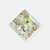 ゴルフ結婚をテーマにした猫好き スタンダードカクテルナプキン (角)