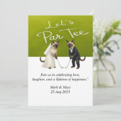 ゴルフ結婚をテーマにした猫好き 招待状