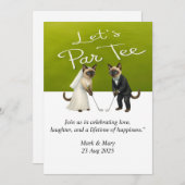 ゴルフ結婚をテーマにした猫好き 招待状