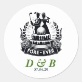 ゴルフ結婚カップル ラウンドシール (正面)