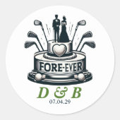 ゴルフ結婚カップル ラウンドシール (正面)