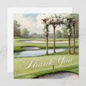 ゴルフ結婚コース文字付きゴルフ サンキューカード (正面/裏面)