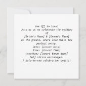 ゴルフ結婚ゴルファー用ゴルフのテーマ 招待状 (裏面)