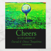 ゴルフ結婚テーマのワインラベル ワインラベル (シングルラベル)