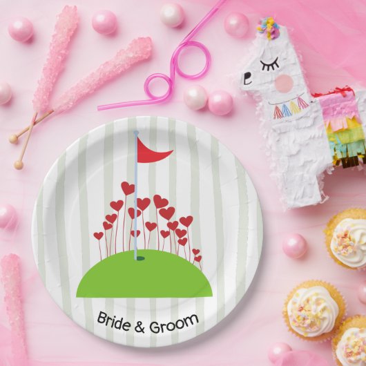 ゴルフ結婚フラッグゴルファーに多くの愛を持つゴルフ ペーパープレート (パーティー)