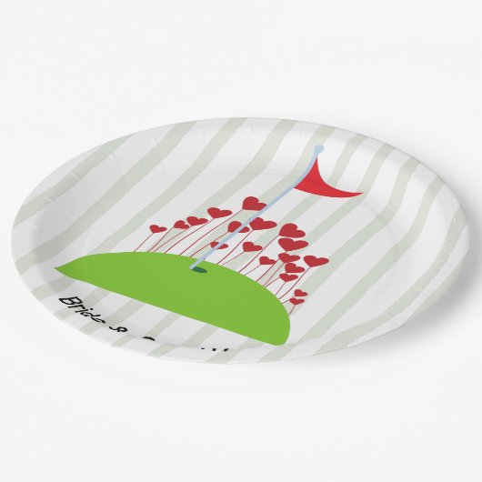 ゴルフ結婚フラッグゴルファーに多くの愛を持つゴルフ ペーパープレート (アングル)