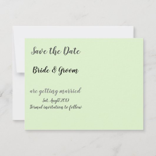 ゴルフ結婚式の日付を保存する 案内状 (裏面)