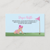 ゴルフ絵画のベビーガール甘いキャディ赤ちゃんシャワー エンクロージャーカード (正面)