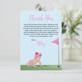 ゴルフ絵画のベビーガール甘いキャディ赤ちゃんシャワー サンキューカード (スタンド正面)