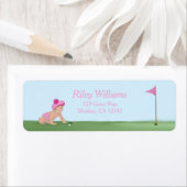 ゴルフ絵画のベビーガール甘いキャディ赤ちゃんシャワー ラベル (インサイチュ)