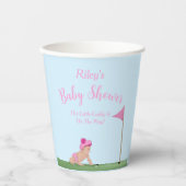 ゴルフ絵画のベビーガール甘いキャディ赤ちゃんシャワー 紙コップ (正面)