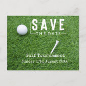 ゴルフ緑のゴルフボールで日付を保存 案内ポストカード (正面)