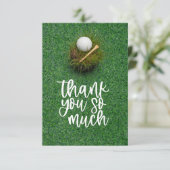 ゴルフ緑の草の背景に感謝 サンキューカード (スタンド正面)