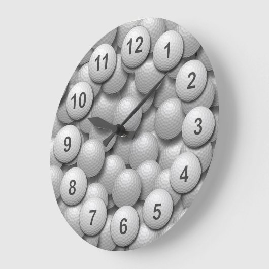 ゴルフ練習の球のバケツ ラージ壁時計 (傾斜)