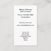 ゴルフ練習インストラクター教室 名刺 (裏面)