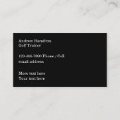 ゴルフ練習プロフェッショナルビジネスプロファイルカード 名刺 (裏面)