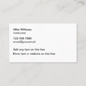 ゴルフ練習用インストラクター名刺 名刺 (裏面)