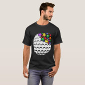 ゴルフ自閉症パズルメンズウィメンズキッズ自閉症意識 Tシャツ (正面フル)