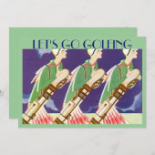 「ゴルフ行こう」アートデコスタイルゴルフ招待状 招待状 (正面/裏面)