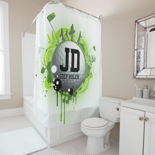 ゴルフ規則|のクールなスポーツのギフト シャワーカーテン (インサイチュ)
