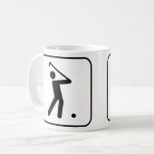 ゴルフ記号のマグ コーヒーマグカップ (正面左)