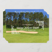 ゴルフ記念祭で自分の写真ゴルファーを追加 招待状 (正面/裏面)