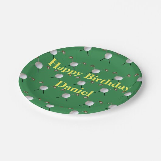 ゴルフ誕生日の紙皿(カスタマイズ可能な) ペーパープレート (アングル)