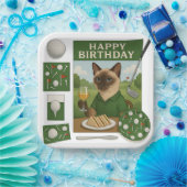 ゴルフ誕生日をテーマにした猫好き ペーパープレート (パーティー)