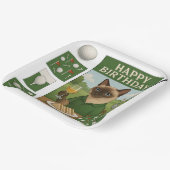 ゴルフ誕生日をテーマにした猫好き ペーパープレート (傾斜あり)