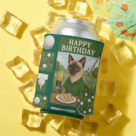 ゴルフ誕生日をテーマにした猫好き 缶クーラー