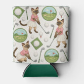 ゴルフ誕生日をテーマにした猫好き 缶クーラー (正面)