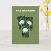 ゴルフ誕生日カード – あなたの「バーディ」のためのゴルフボール カード (黄色い花)