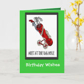 ゴルフ誕生日カード，マイゴルフバッグ カード (黄色い花)