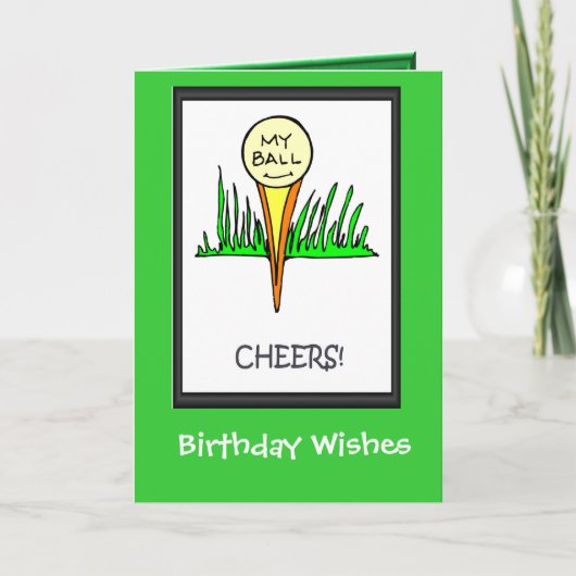 ゴルフ誕生日カード、マイボール カード (正面)