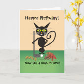 ゴルフ誕生日グリーティングカード カード (黄色い花)