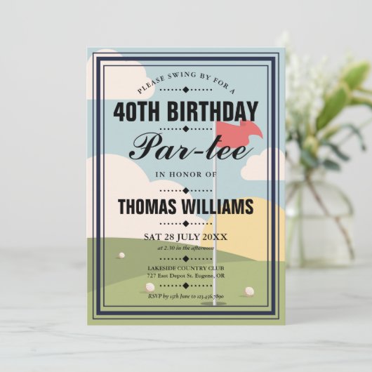 ゴルフ誕生日パルティーパーティー 招待状 (スタンド正面)