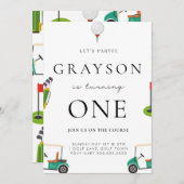 ゴルフ誕生日パルティー招待状 招待状 (正面/裏面)